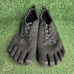 Five Finger Toe Knit Minimalist Barefoot Athletic Sneaker Black Womens Sz 8.5-9